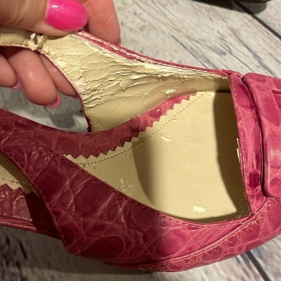Enzo Angiolini pink leather sling back heels new never worn size 8 - Picture 5 of 6